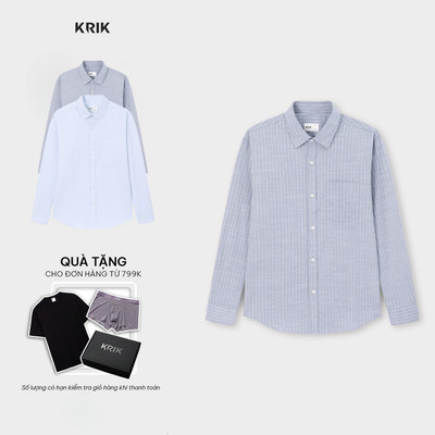 Áo Sơ Mi Dài Tay Nam KRIK Form Classic Chất Vải Ít Nhăn Thiết Kế Công Sở Hiện Đại SD3362