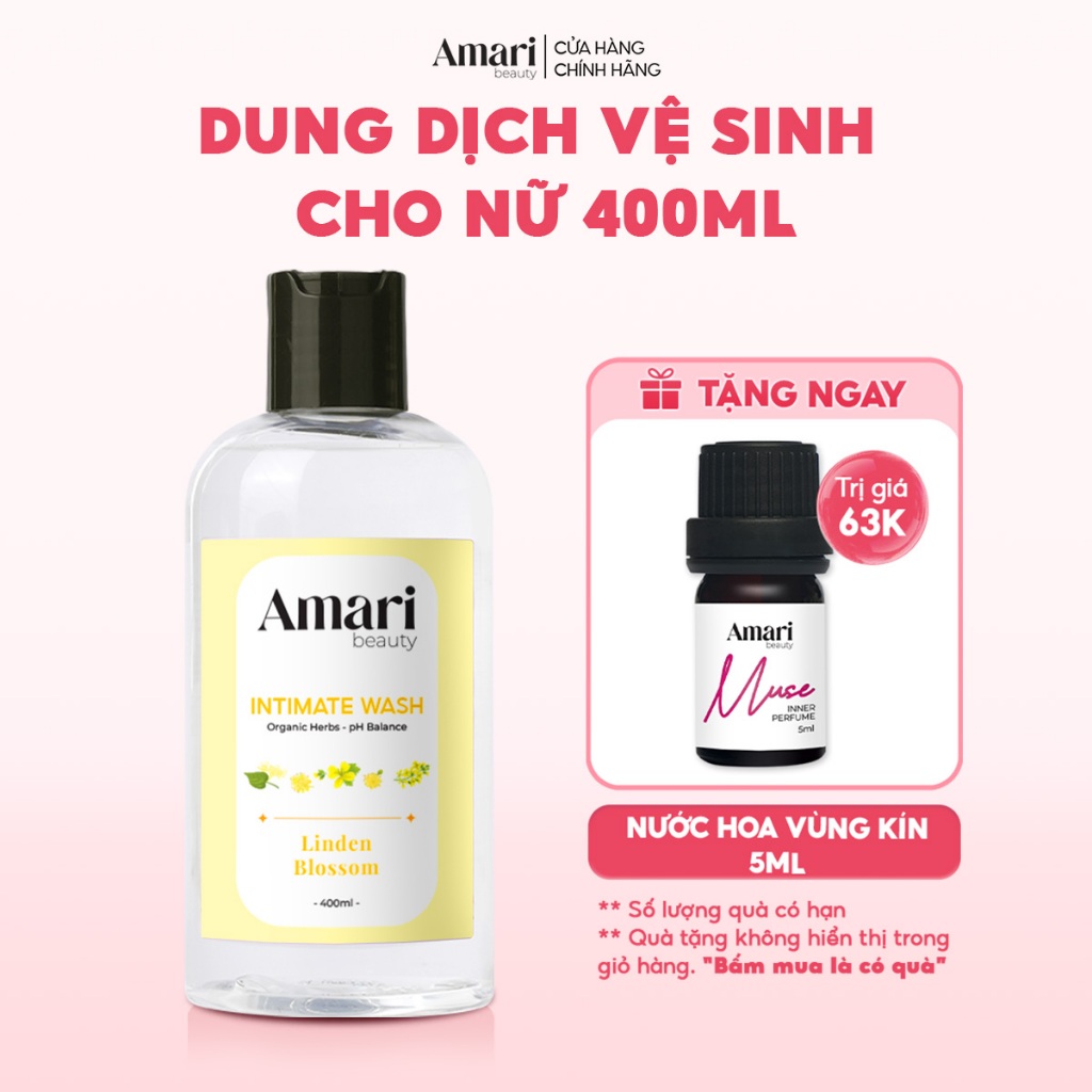 Dung Dịch Vệ Sinh Cho Nữ Amari Beauty Collagen Giúp Làm Sạch, Cân Bằng pH, Khử Mùi- 400ml