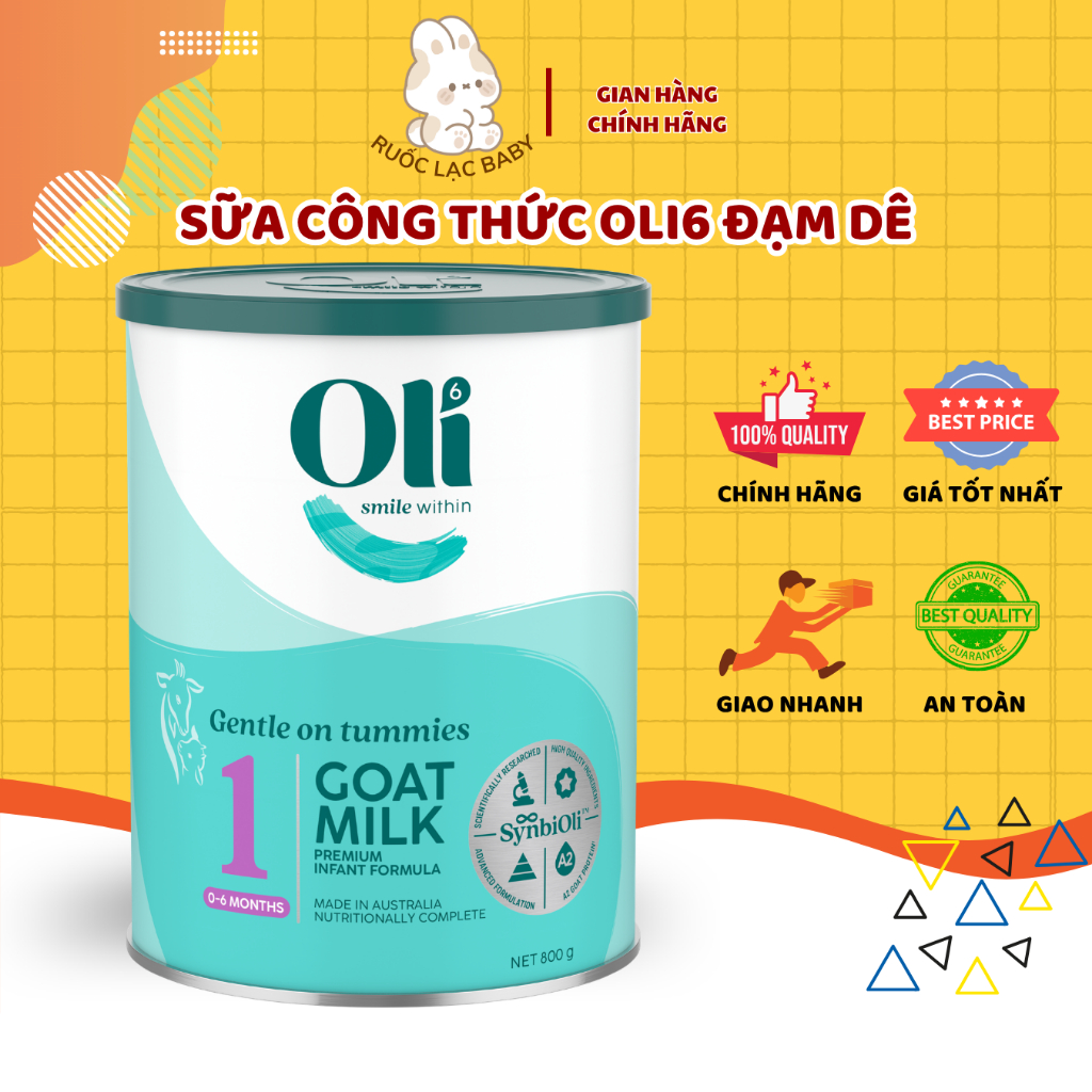 Sữa dê Oli6 cao cấp Úc phát triển thể chất, hệ miễn dịch cho bé | lon 800g - Ruốc Lạc Baby