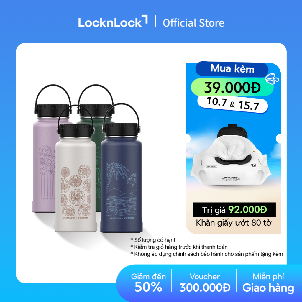 Bình giữ nhiệt Lock&Lock bằng thép không rỉ Riga Tumbler Vietnam Edition 897ml (4 phiên bản) LHC4160 | BigBuy360 - bigbuy360.vn