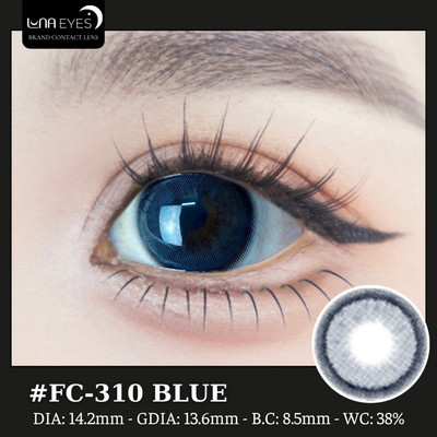 [6 tháng] Lens mắt FC-310 Blue màu xanh đậm có viền tự nhiên, size vừa - thương hiệu LUNA EYES