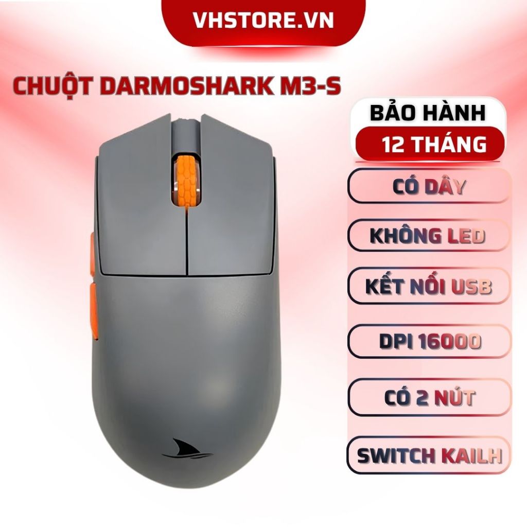 Chuột Gaming Darmoshark M3s 16000 DPI - BẢO HÀNH 12 THÁNG - VHSTORE