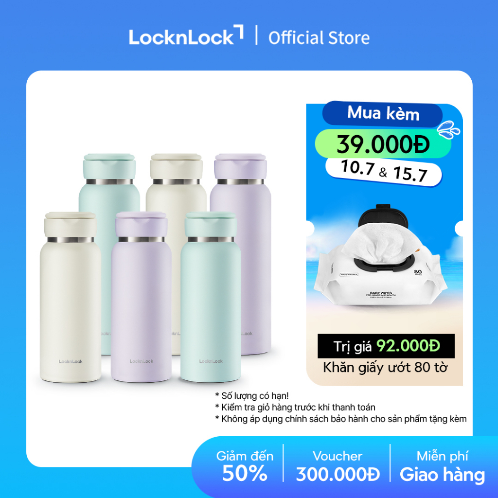 Bình giữ nhiệt Lock&Lock Sling Ring Tumbler 650ml / 800ml - LHC4321-22 và Sling Ring Nature Tumbler 650ml LHC4321