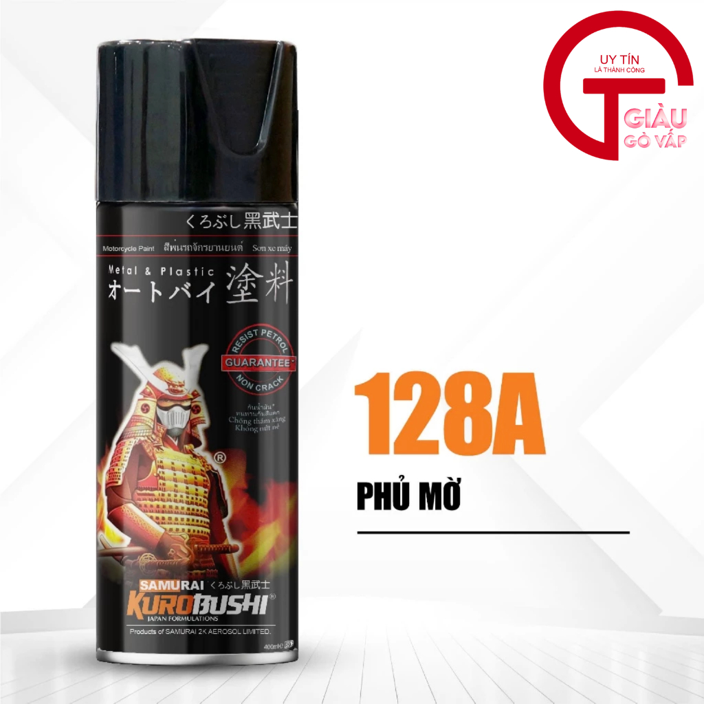 Sơn Phủ Mờ 128A _ Sơn Xịt Samurai 128A Màu Trong Mờ _ Flat Clear