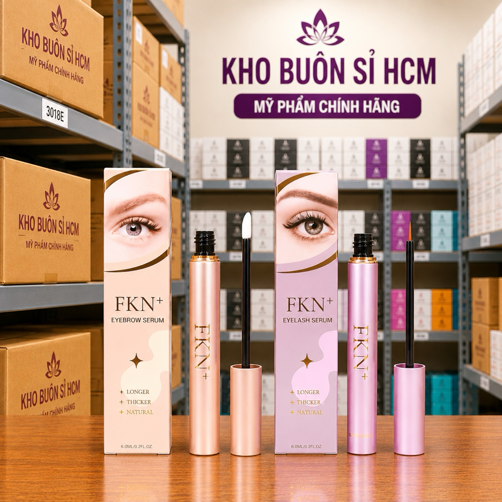 Combo serum dưỡng mi FKN, dưỡng mày FKN 6ml/lọ giúp mày rậm mi dài và dày hiệu quả sau 15 ngày sử dụ
