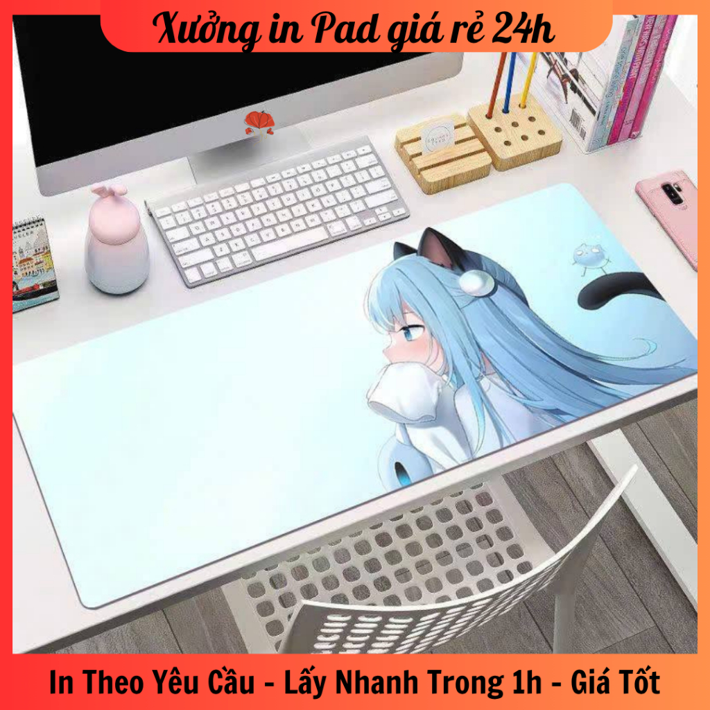 Lót chuột Anime gái, sexy, dễ thương size to 80x30, 80x40, 90x40 - In hình theo yêu cầu - Hỏa tốc - 