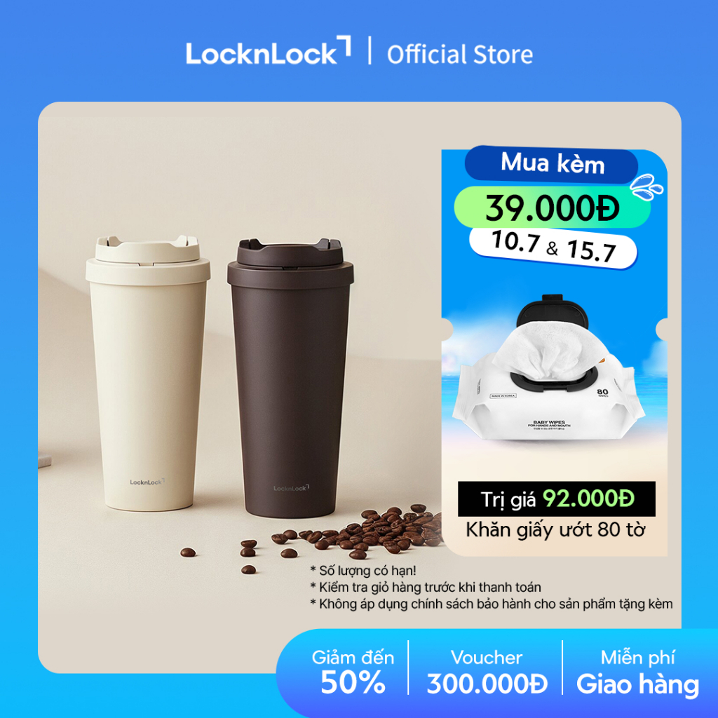 Bình giữ nhiệt LocknLock Energetic ceramic tumbler LHC3414 bằng thép không gỉ 304 phủ sứ dung tích 550ml - 2 Màu