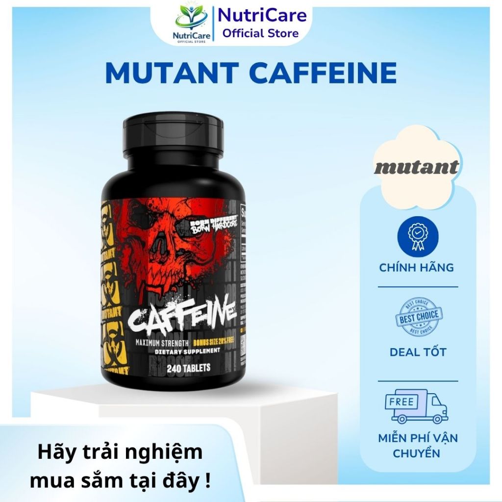 MUTANT Caffeine + Viên uống giúp tăng cường tỉnh táo, tập trung, cải thiện hiệu suất