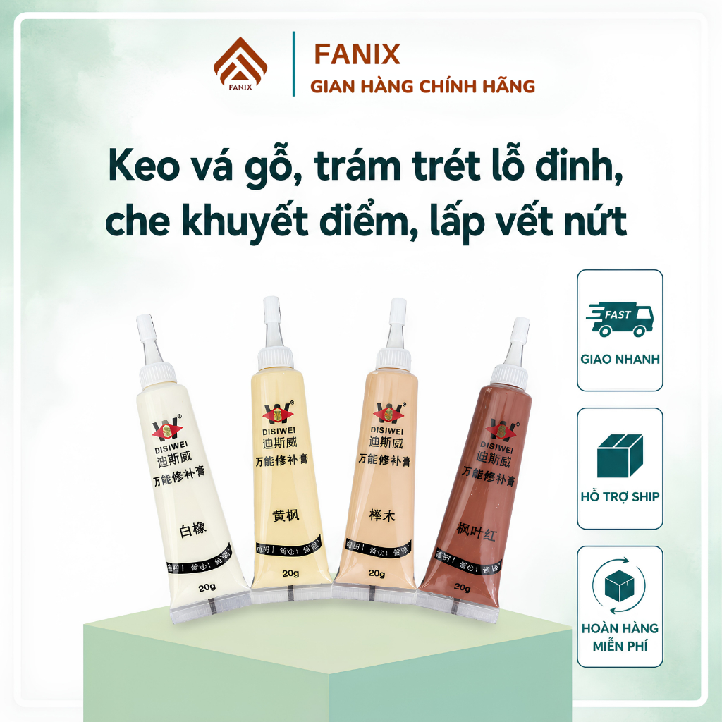 Keo vá gỗ, trám trét lỗ đinh, che khuyết điểm, lấp vết nứt - WOOD FILLER
