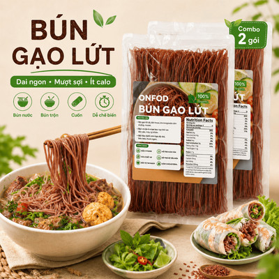 COMBO 2 hộp Bún gạo lứt huyết rồng giảm cân ONFOD ăn kiêng ăn dặm cho bé healthy eat clean thực dưỡng