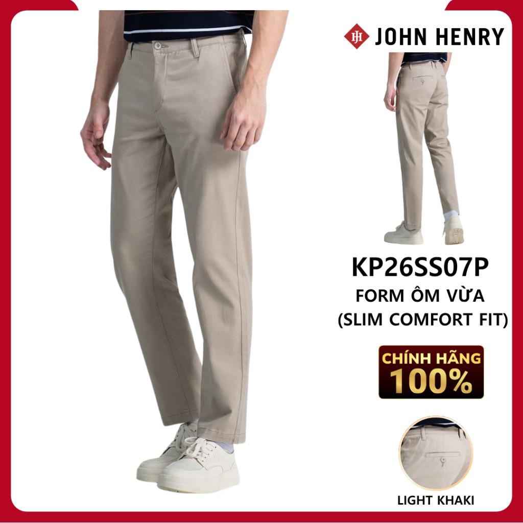 JOHN HENRY - KP26SS07P-EPSC - Quần Khaki Form Ôm Vừa - Slim Comforfit