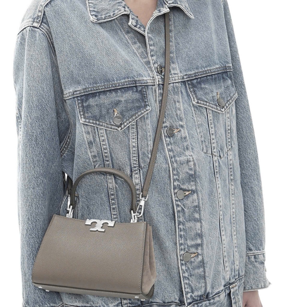Túi Burch Eleanor Mini Pebbled xám xinh