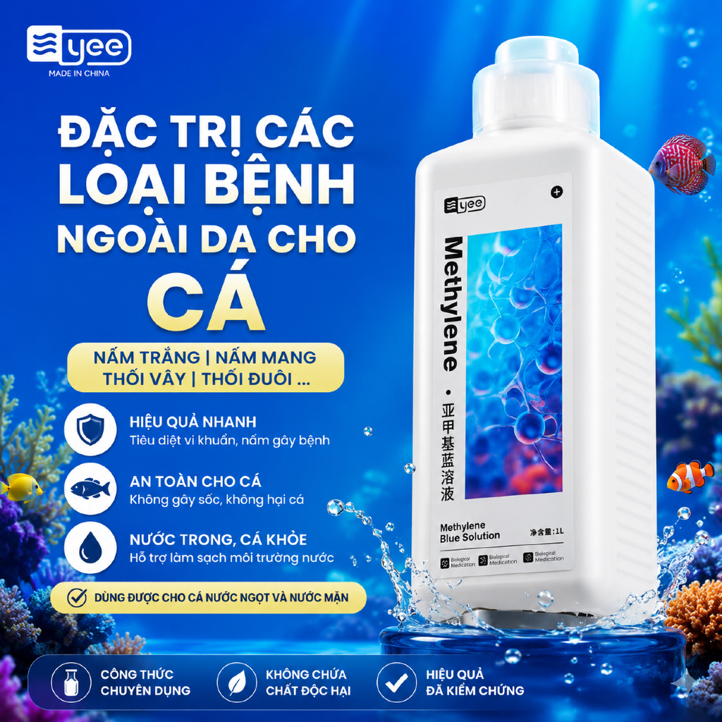 Yee Methylene Blue - Methylene xanh đặc tri benh ngoài da cho cá