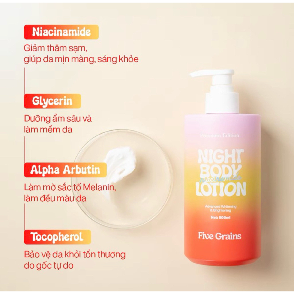 Kem dưỡng thể NIGHT BODY LOTION / FIVE GRAINS/