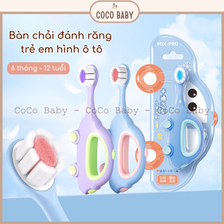 Bàn chải đánh răng Ô TÔ cho bé 1 đến 12 tuổi - Bàn chải nano kháng khuẩn