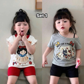 Set 2 áo cotton VNTK cách điệu cho bé gái
