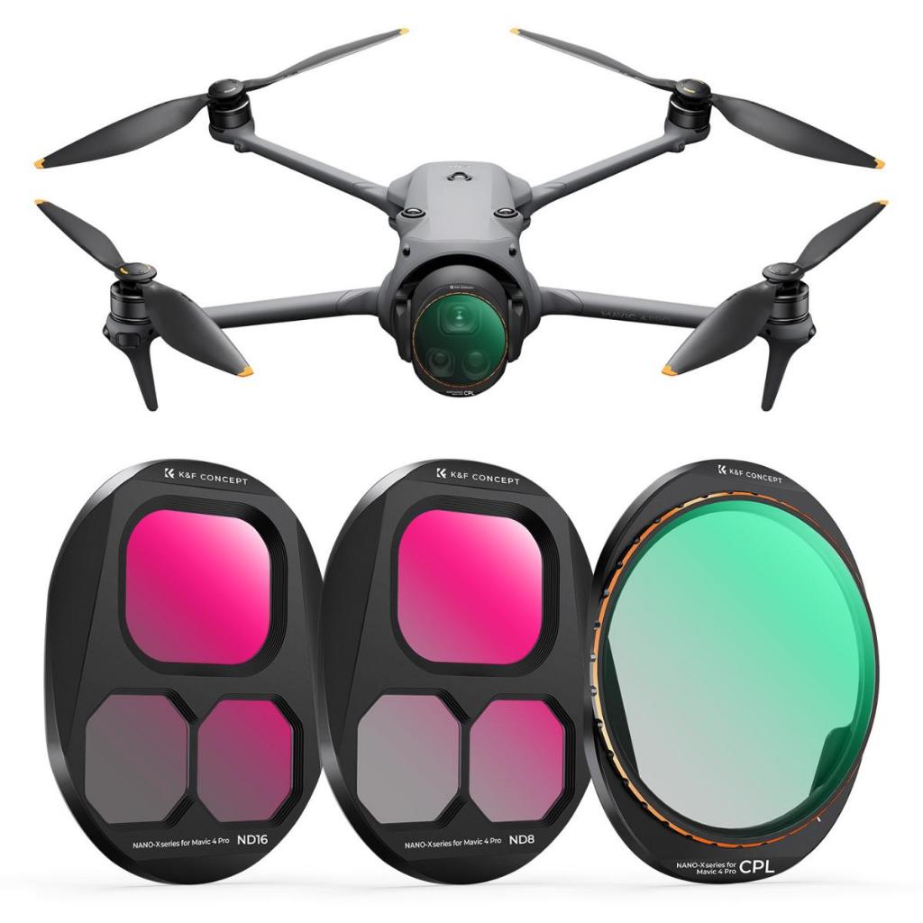 Bộ 3 Kính lọc Filter K&F CONCEPT CPL ND8 ND16 dành cho Mavic 4 Pro | SKU.1642