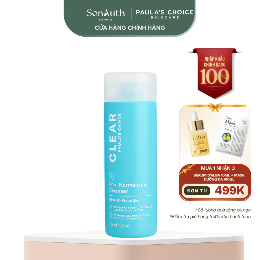 Sữa rửa mặt Paula's Choice Clear Pore Normalizing Cleanser 177ml