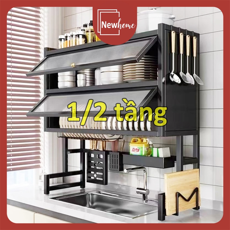 Newhome Kệ rửa chén có cửa Thép carbon sơn tĩnh điện Chống bụi mùi Tiết kiệm không gian【 】