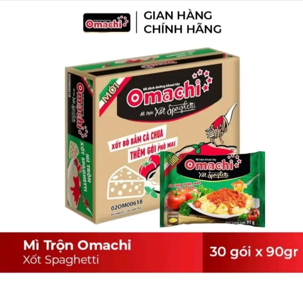 Thùng 30 Gói Omachi Spaghetti