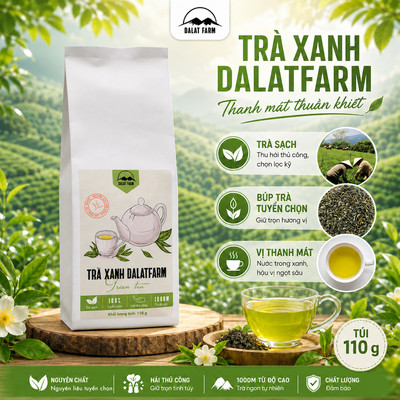 Trà Xanh DalatFarm - Túi 110g