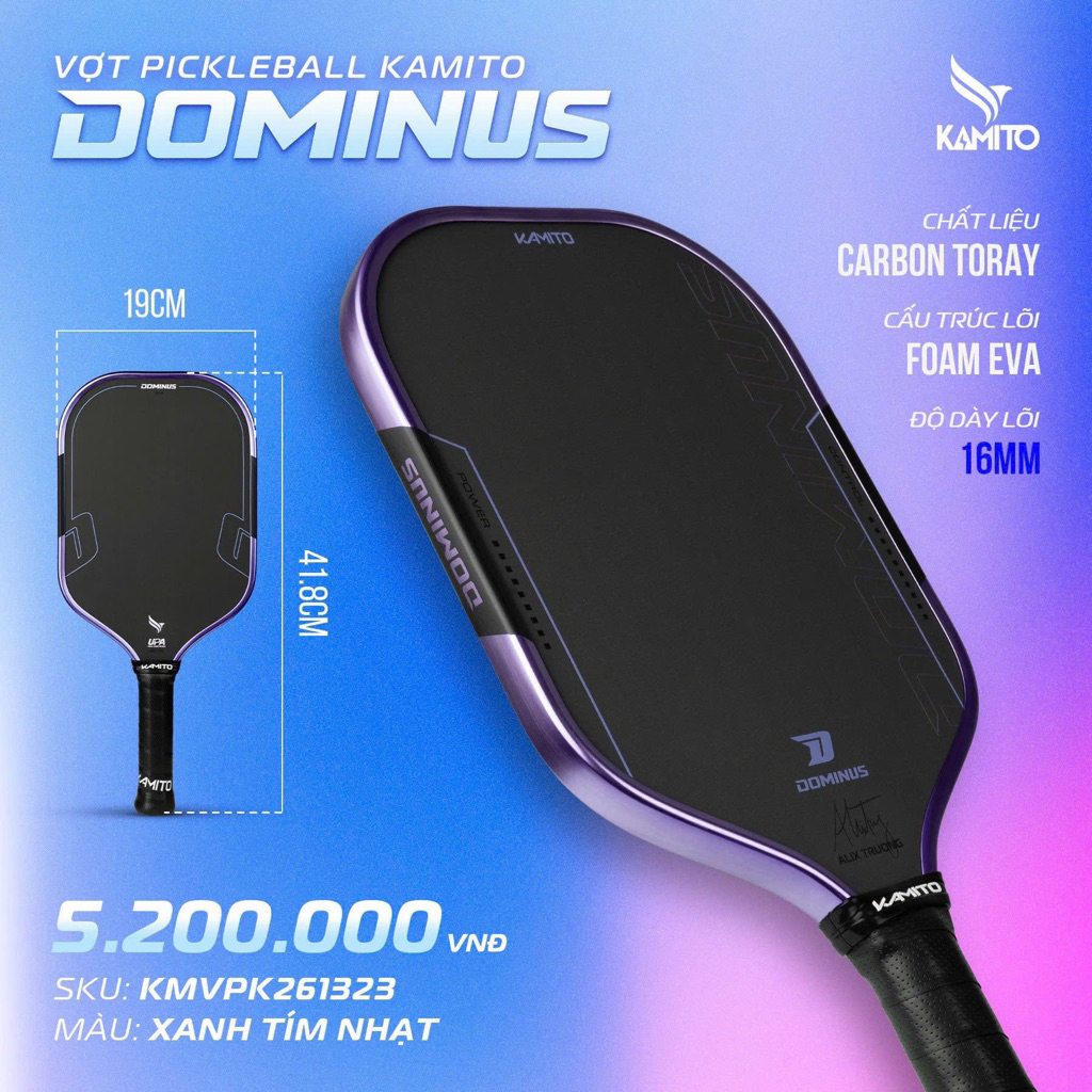 [KAMITO] VỢT PICKLEBALL KAMITO DOMINUS ALIX TRƯƠNG CHÍNH HÃNG