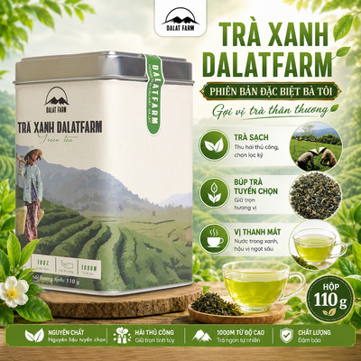 Trà Xanh DalatFarm - Hộp 110g (phiên bản Bà Tôi)