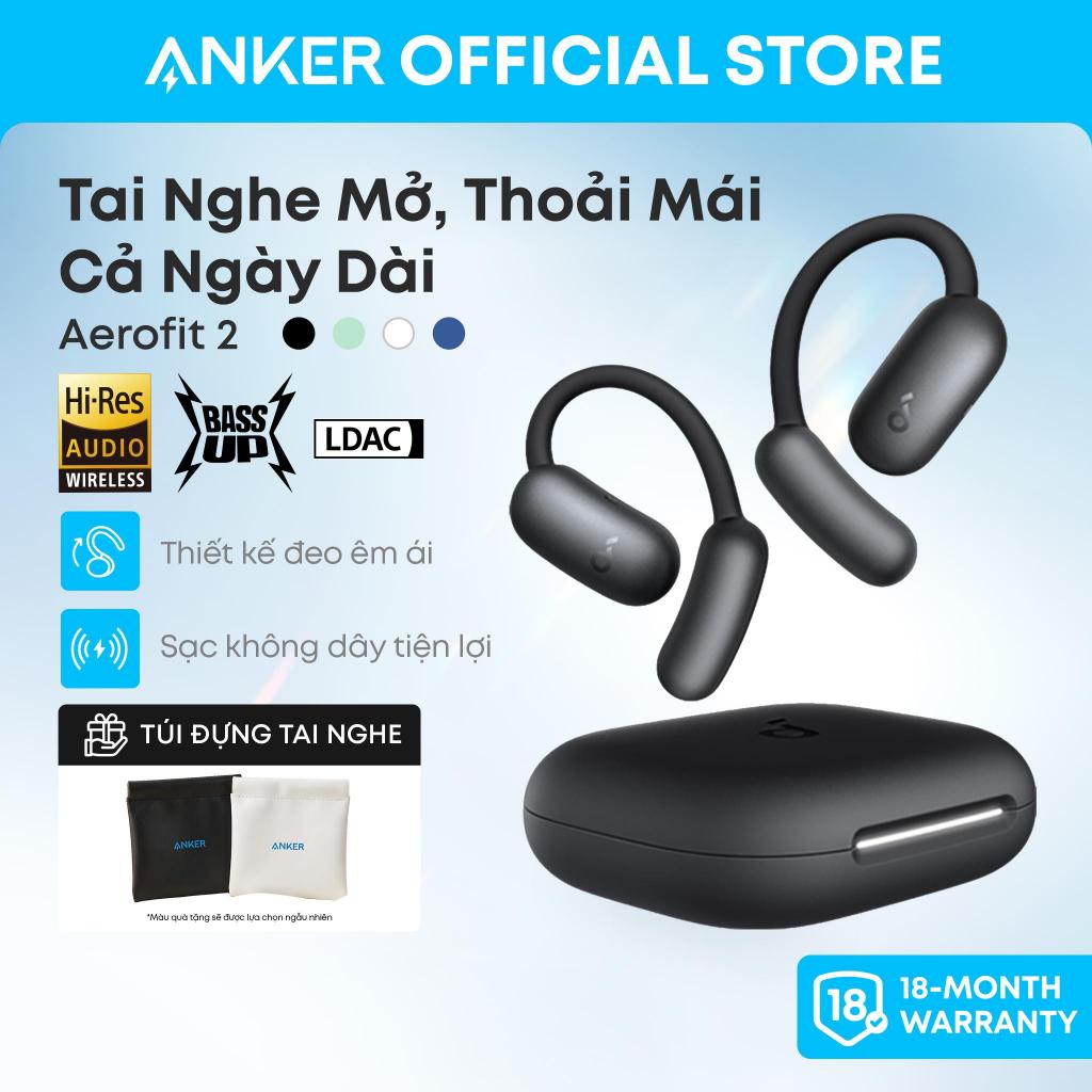 Tai nghe bluetooth kẹp tai soundcore AeroFit 2, âm thanh Hi-Res, có thể điều chỉnh theo kích thước tai, đeo êm ái