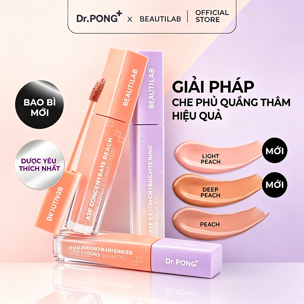Kem che khuyết điểm & triệt sắc BEAUTILAB A2P Concentrate Peach Dark Spot & Retouch Brightening Concealer 2.5g