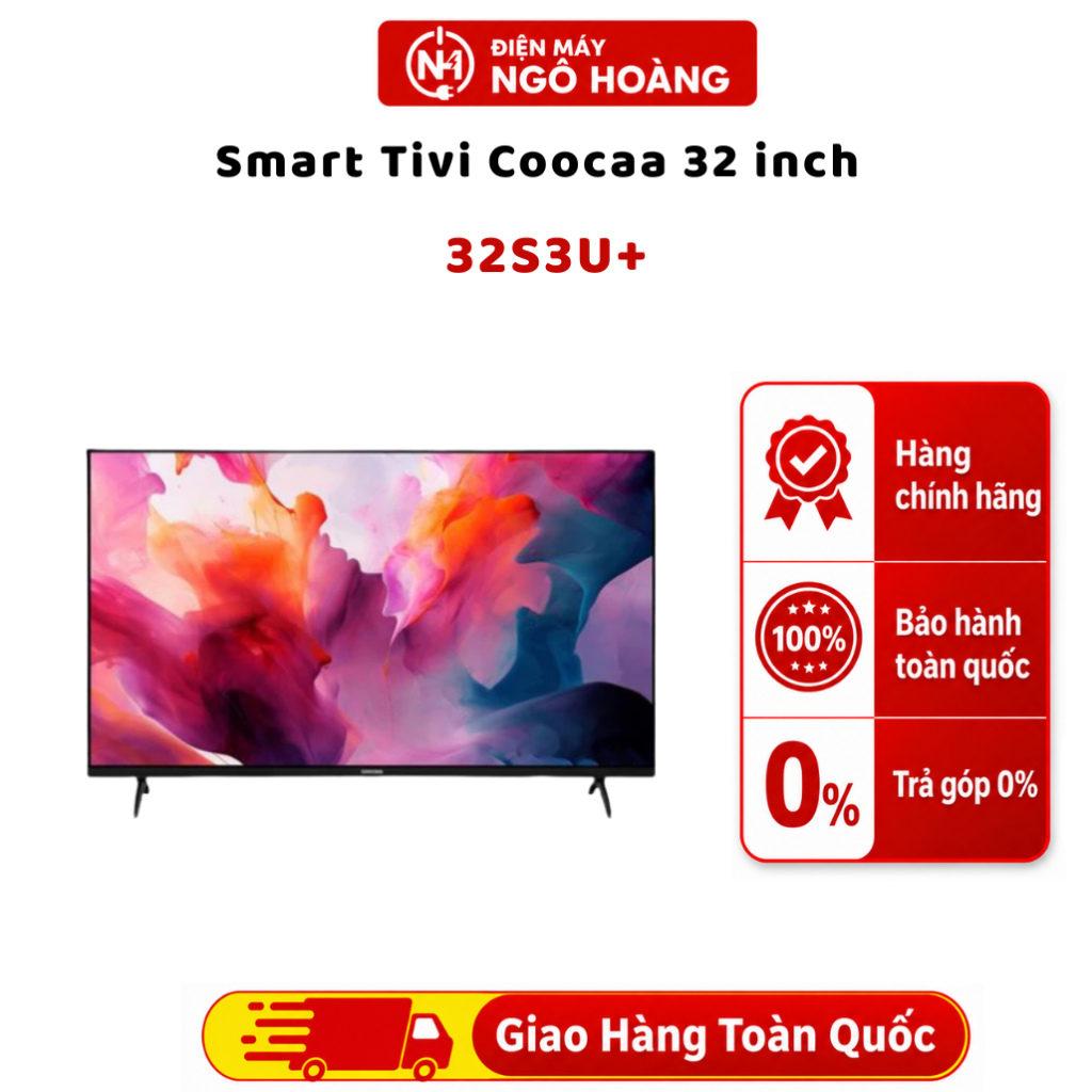 32S3U+ - Smart Tivi Coocaa HD 32 Inch 32S3U+ Chính Hãng – Màn Hình HD, Hệ Điều Hành Coolita, Dolby A