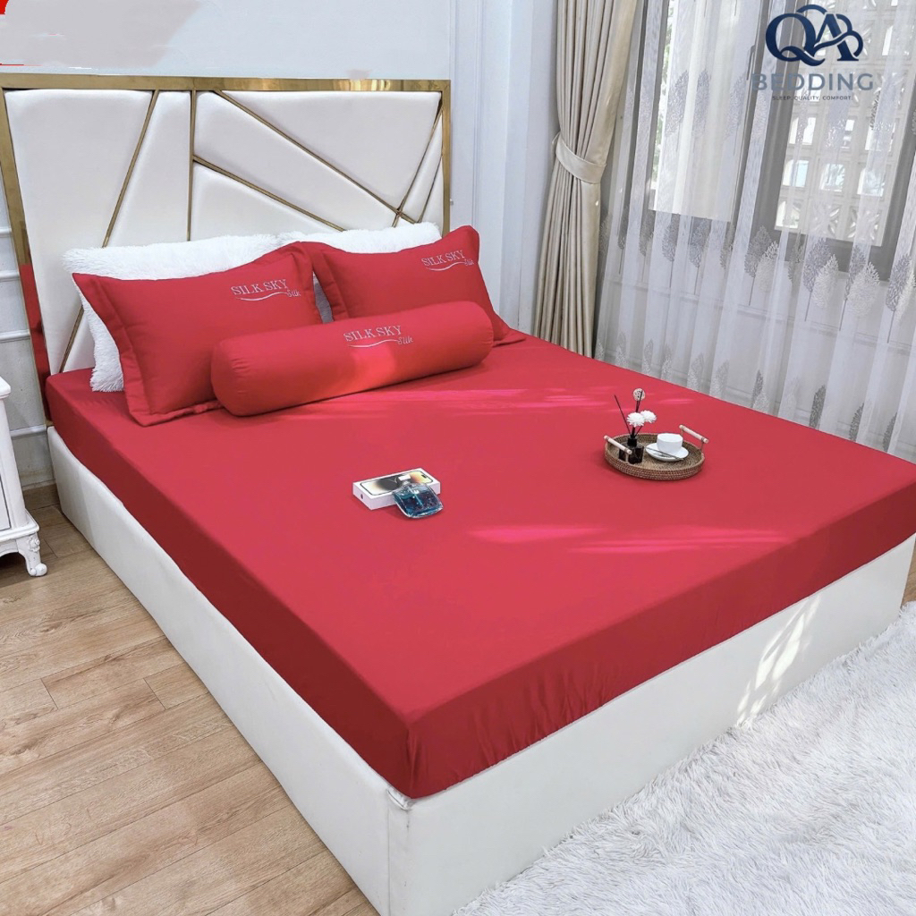 bộ ga gối lụa mát thời trang đủ món chuẩn ảnh làm ga gối phòng ngủ dercor bền đẹp