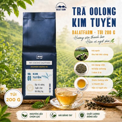 Trà Oolong Kim Tuyên DalatFarm - Túi 200g