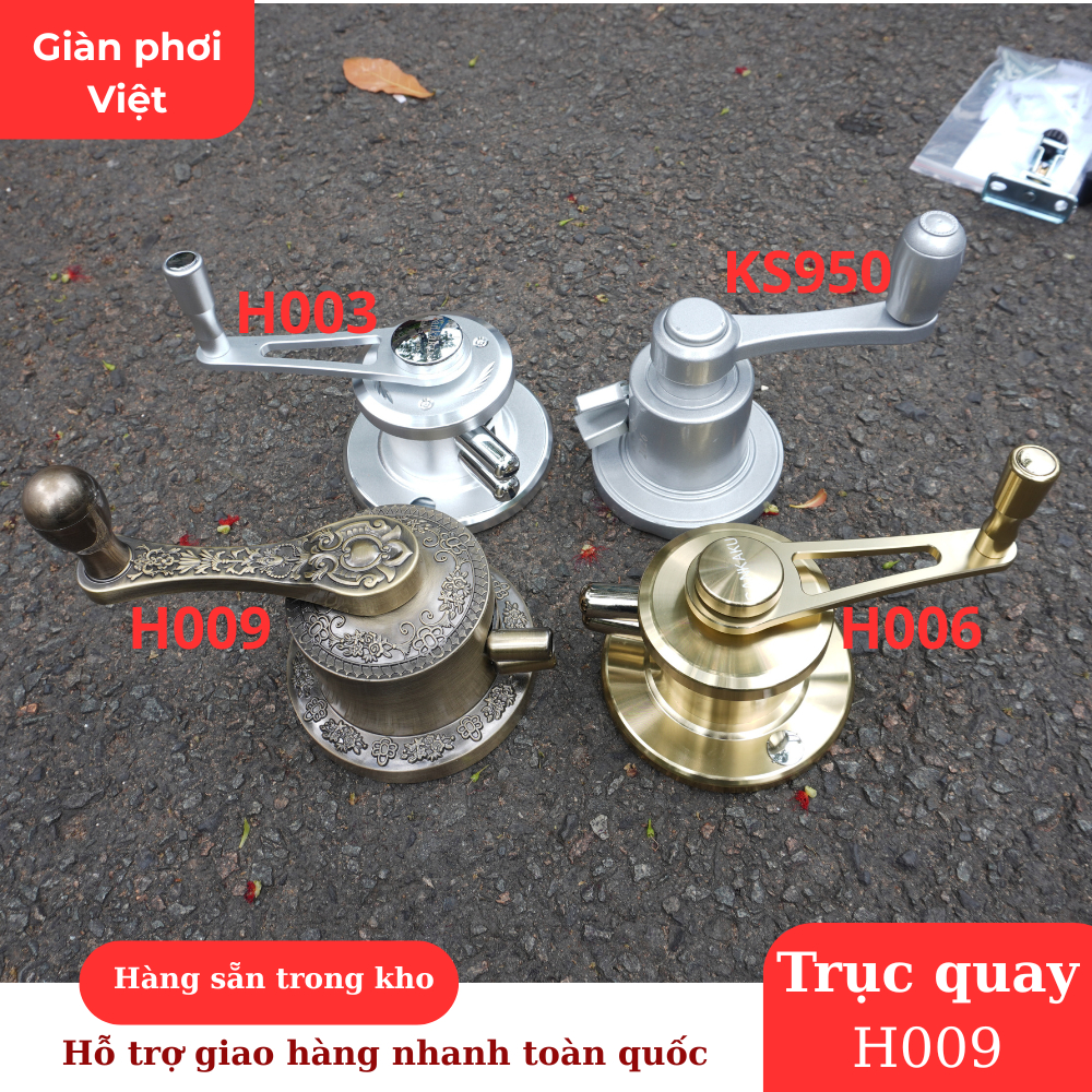 Trục giàn phơi quần áo quay trần- Hòa Phát, trục ks950, H003, H006, H009 dễ dàng thay thế
