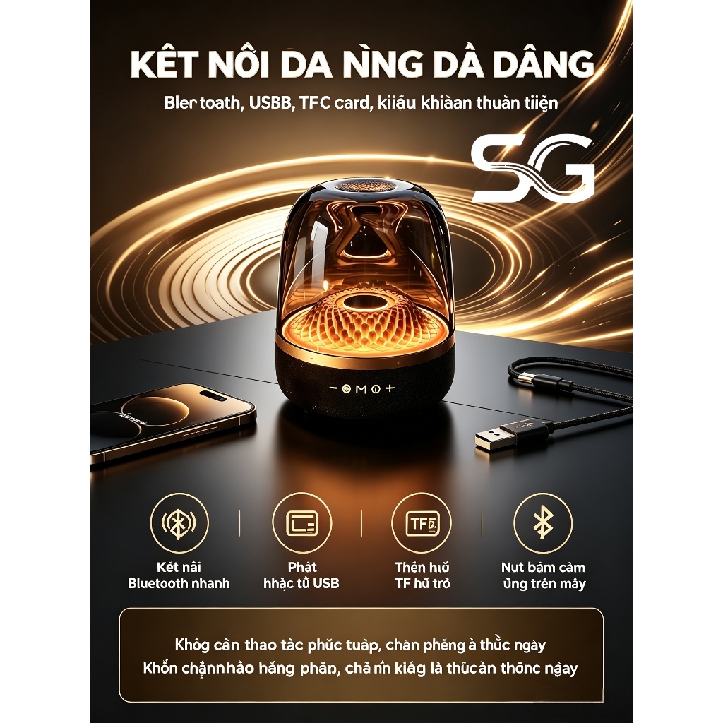 Loa Bluetooth LP90 Pro – Loa Đèn Cao Cấp 4 Loa 120W Âm Trầm Mạnh Mẽ, Pin Trâu 8000mAh, Kết Nối Đa Nă