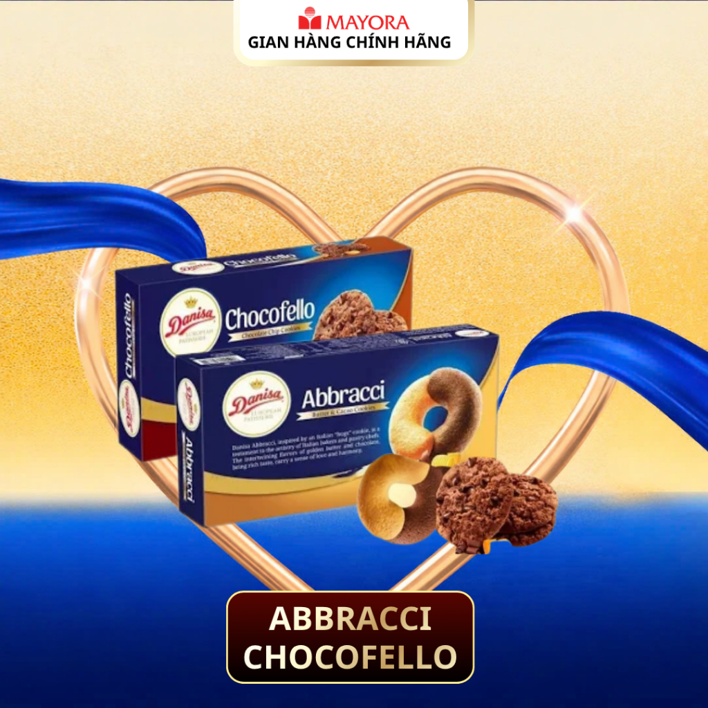 Combo 2 Loại Bánh Quy Mayora: Danisa Abbracci 168G + Danisa Chocofello 150G