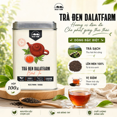Trà Đen Dalat Farm - Hộp 100g