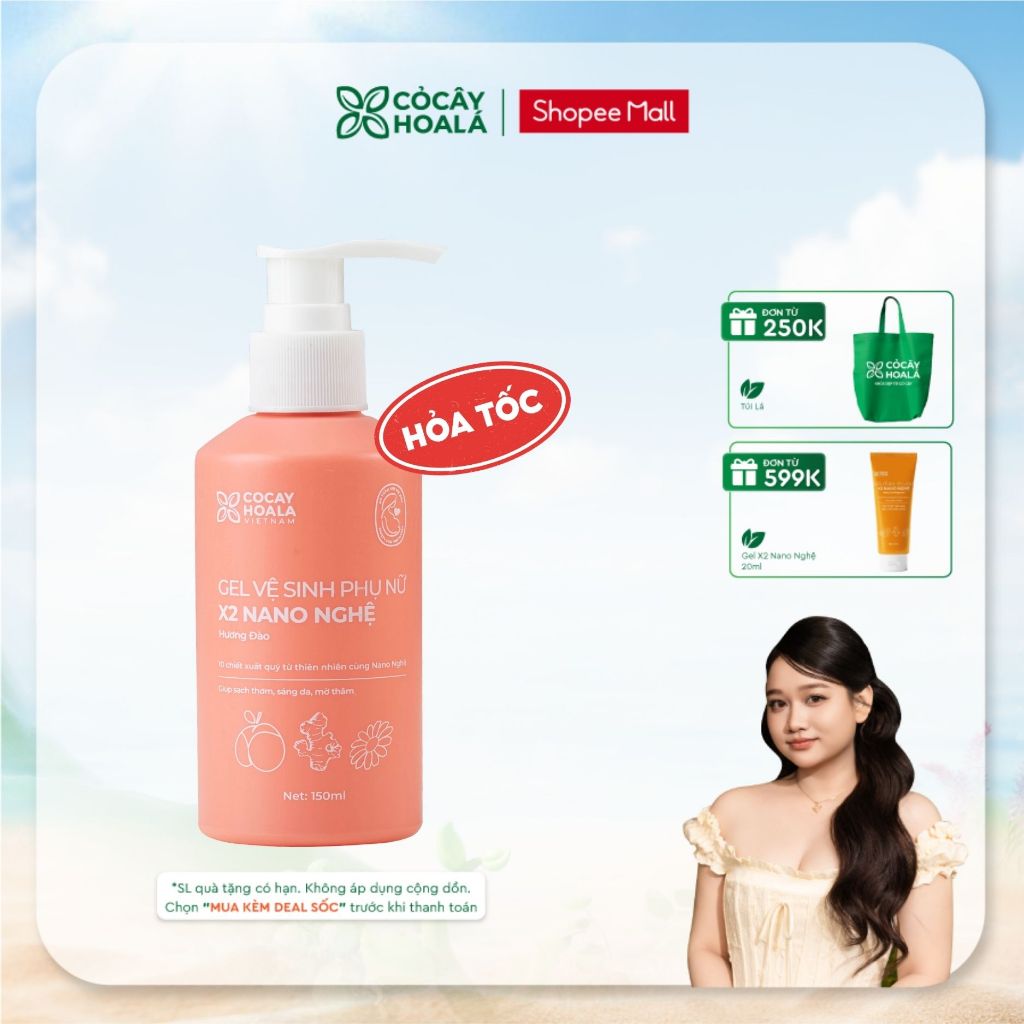 [HỎA TỐC] Dung Dịch Vệ Sinh Cỏ Cây Hoa Lá Gel x2 Nano Nghệ Làm Sạch, Củng Cố Lợi Khuẩn 150ml Cho Da 