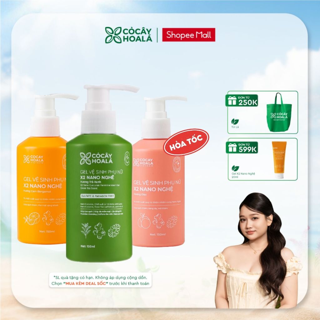 [HỎA TỐC] [LIVE KOL] Dung Dịch Vệ Sinh Cỏ Cây Hoa Lá Gel x2 Nano Nghệ Phiên Bản Mới 150ml