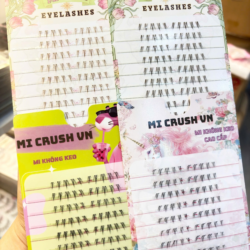 [Mi Dưới Hoa Qùy Tử] Mi Cụm 10 Hàng , Mi Đậm , Mi Nhạt , Mi Nâu , Nâu Nhạt , Mi Crush