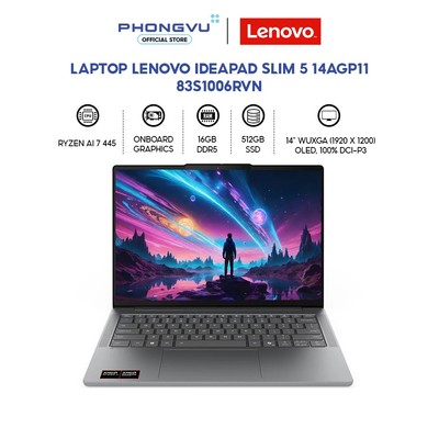 Laptop Lenovo IdeaPad Slim 5 14AGP11 - 83S1006RVN (Ryzen AI 7 445/ AMD Radeon/ 16GB/ 512GB/ Windows 11 Home SL)