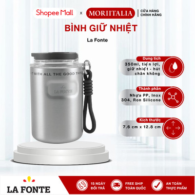 Bình Giữ Nhiệt La Fonte 350ml 005517 - Inox 304, Công Nghệ Chân Không, Nhỏ Gọn Chống Rò Rỉ