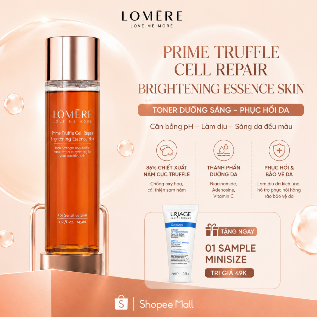 Toner LOMERE Prime Truffle Cell Brightening Essence Skin Dưỡng Trắng, Cấp Ẩm & Chống Oxy Hóa 145ml