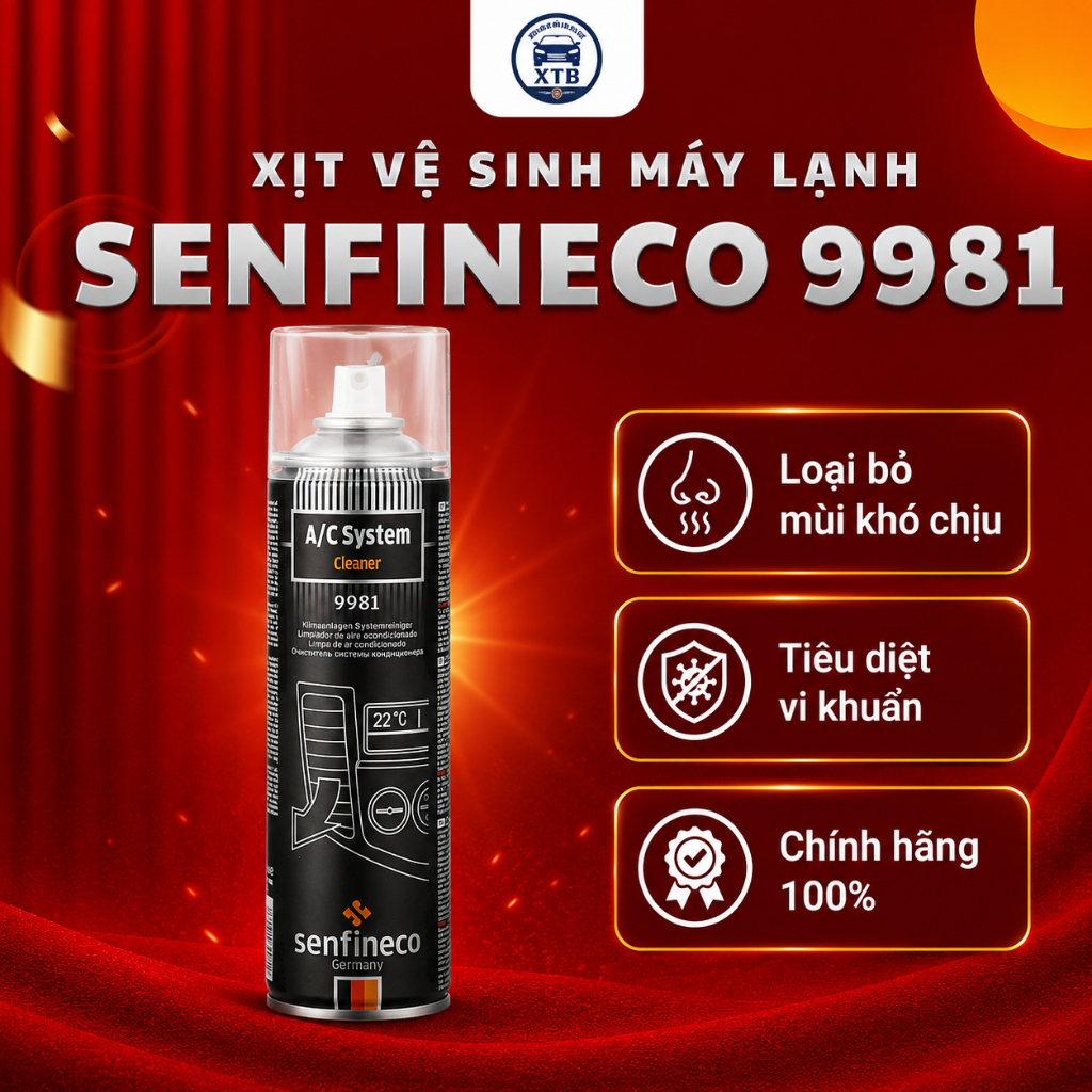 Xịt vệ sinh máy lạnh làm sạch và khử trùng SENFINECO 9981 System Cleaner dung tích 520ml