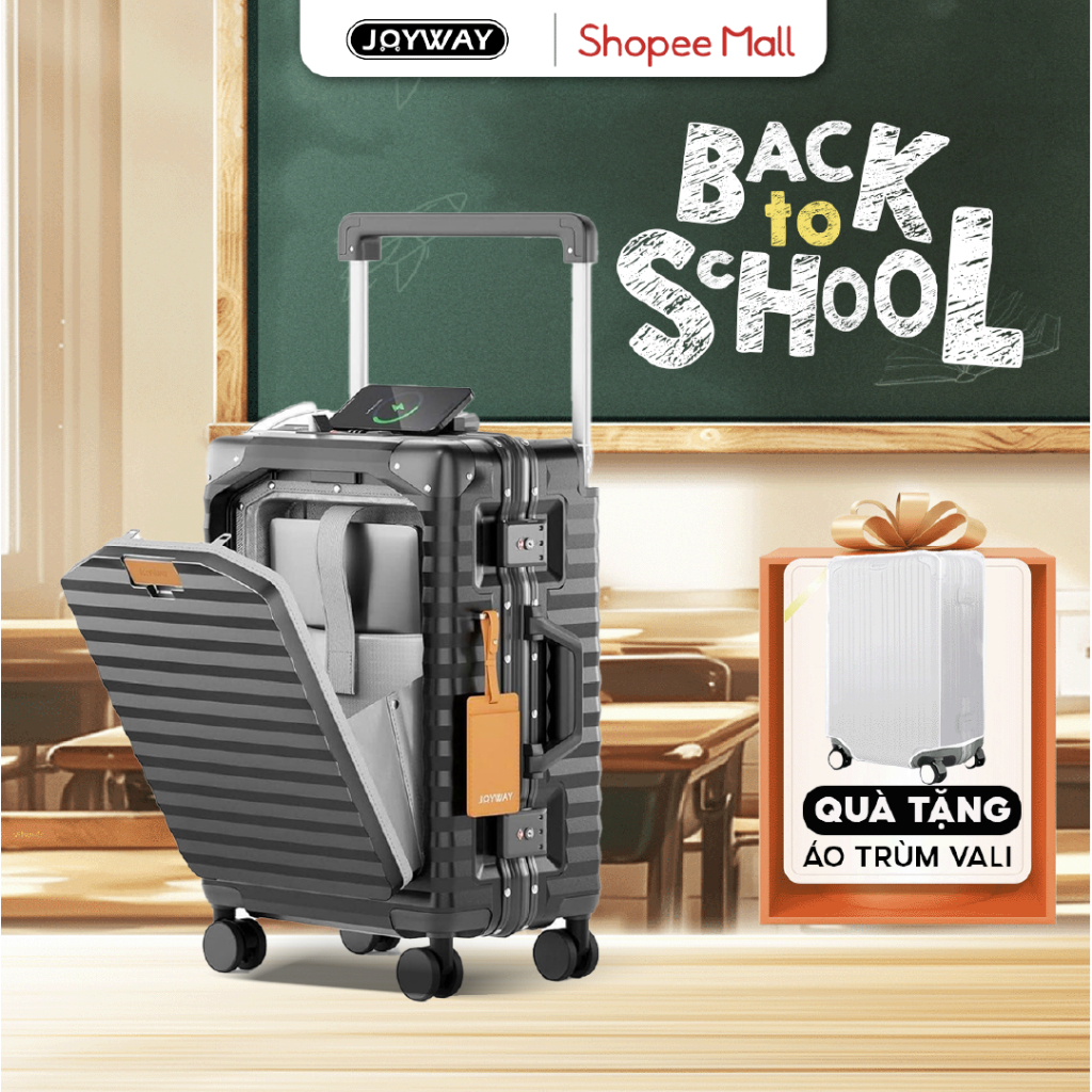 [Vali Thương Gia] Vali JoyWay Tr017 Có Ngăn LapTop, Dây Kéo YKK, Khóa số TSA, Bảo Hành Trọn Đời