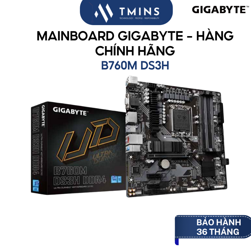 Main Gigabyte B760M DS3H DDR4 ( x4 khe ram) - Hàng chính hãng