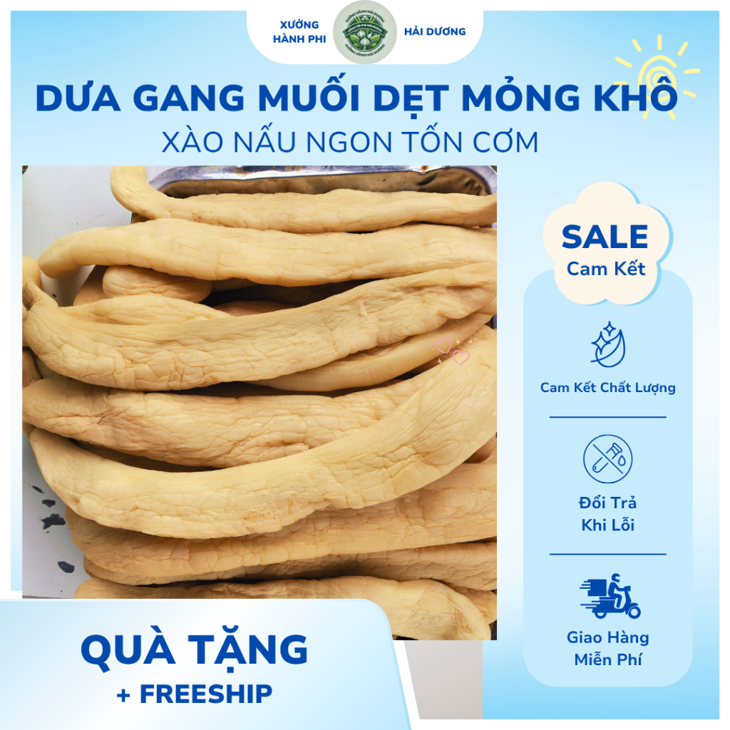 Dưa Gang Muối Dẹt Khô Bắc Ninh Dùng Xào Nấu Nộm Các Món Ngon -Túi 1KG