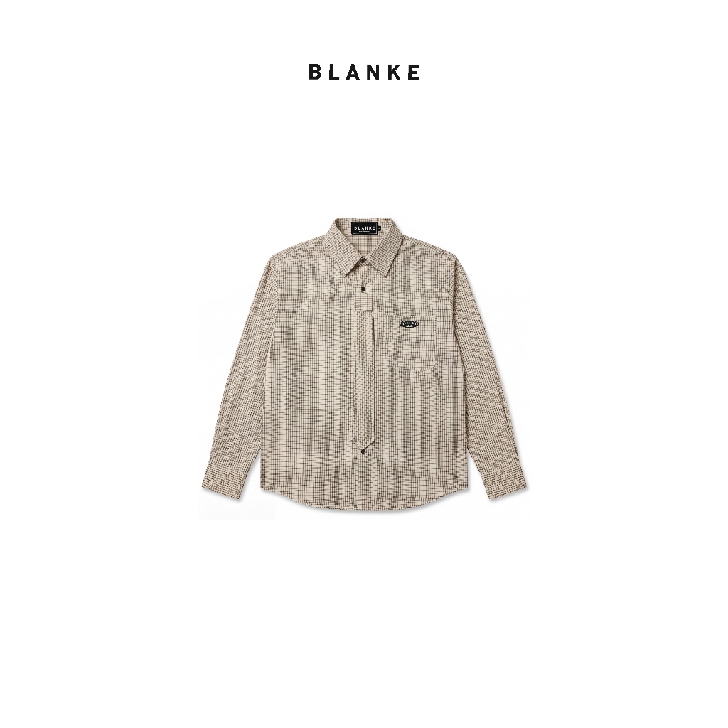BLANKE BLANKESPACE Áo Sơ Mi Tay Dài CHECKMATE SHIRT Chất Liệu Oxford Sợi Tổng Hợp Thời trang Unisex