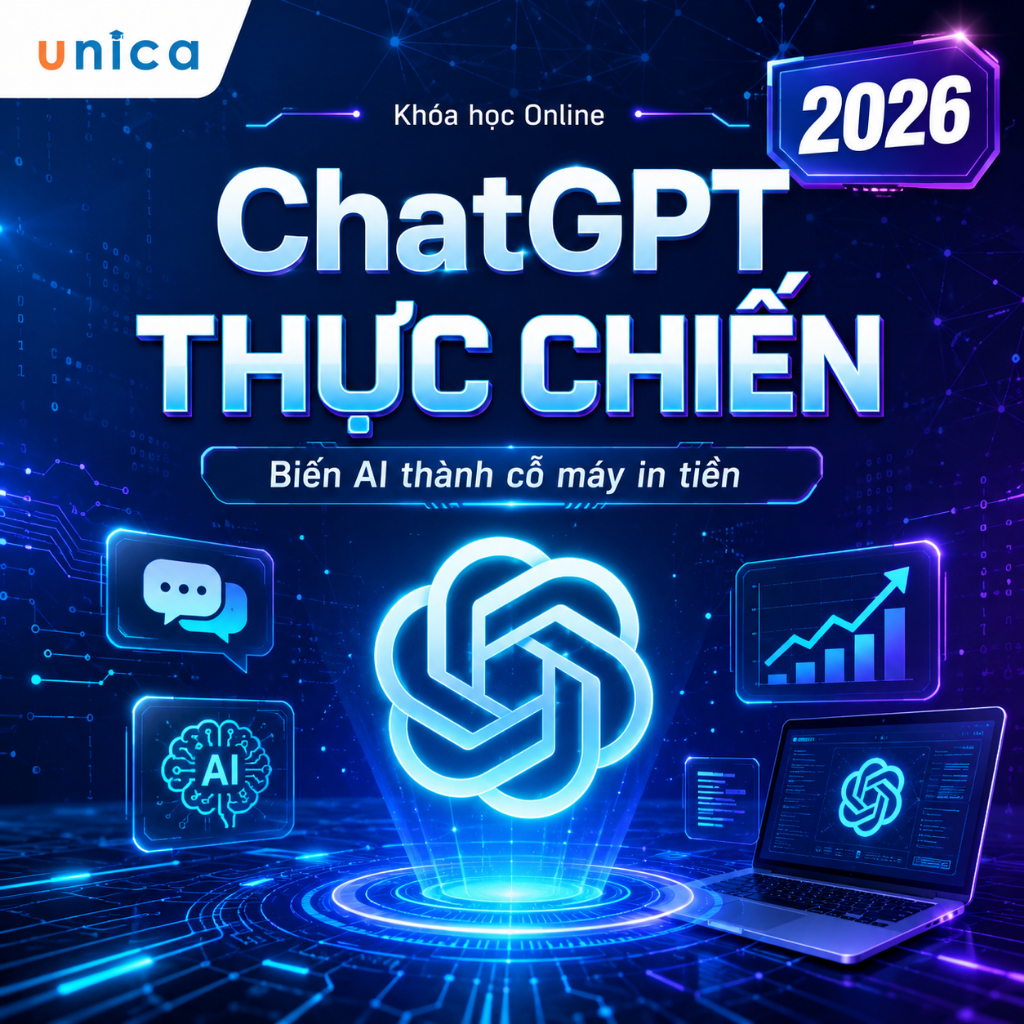 Khóa học ChatGPT Thực Chiến: Biến AI Thành Cỗ Máy In Tiền - Khóa học Online - Học viện Unica
