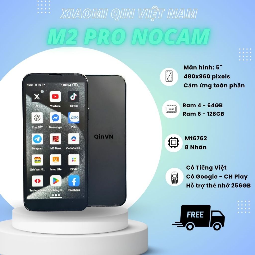 M2 Pro Nocam 128GB 2026 - Điện thoại không camera Android thông minh - Doov M2 Pro đầy đủ Google - C