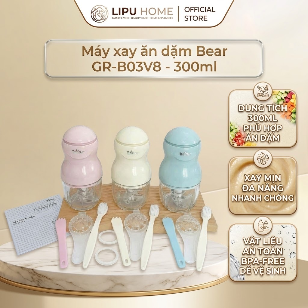 Máy xay ăn dặm Bear GR-B03V8 - 300ml